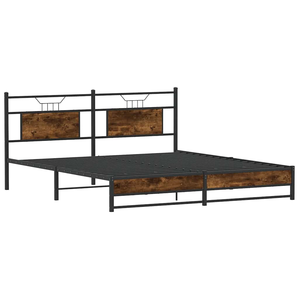 vidaXL Bedframe zonder matras hout gerookt eikenkleurig 160x200 cm afbeelding