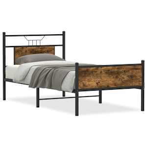 Rám postele bez matrace kouřový dub 75x190 cm kompozitní dřevo - obrázek 2