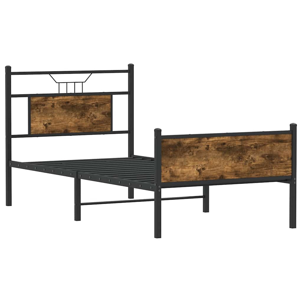 vidaXL Sängynrunko ilman patjaa savutammi 75x190 cm tekninen puu