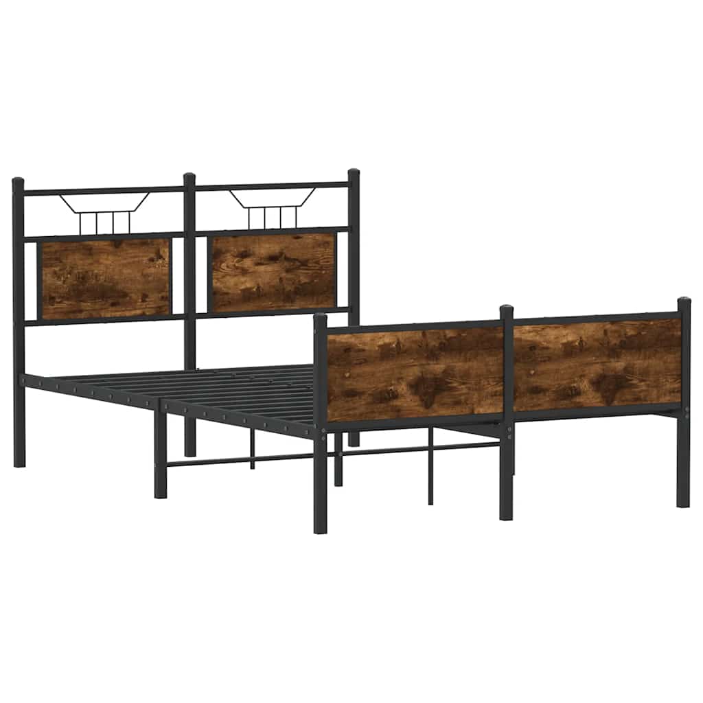 vidaXL Bedframe zonder matras hout gerookt eikenkleurig 120x200 cm afbeelding