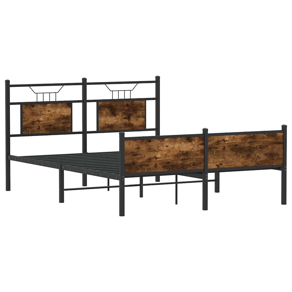 vidaXL Bedframe zonder matras hout gerookt eikenkleurig 140x190 cm afbeelding