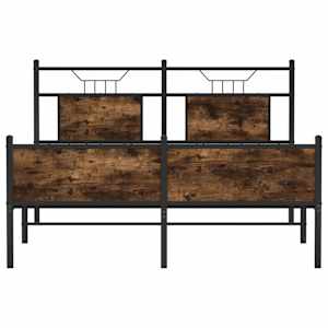 Rám postele bez matrace kouřový dub 150x200 cm kompozitní dřevo - obrázek 6