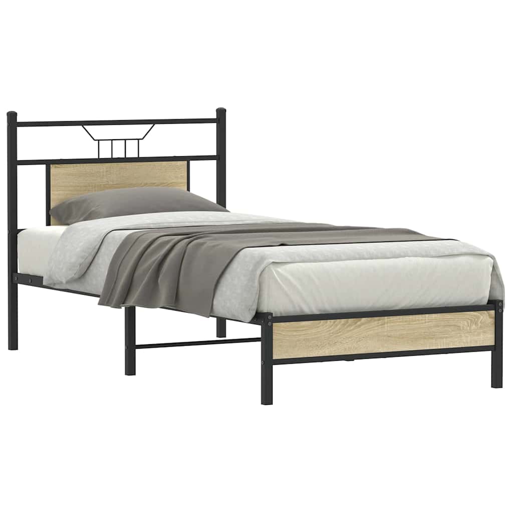 vidaXL Bedframe zonder matras hout sonoma eikenkleurig 75x190 cm afbeelding