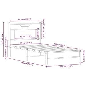 Rám postele bez matrace dub sonoma 75 x 190 cm kompozitní dřevo - obrázek 11