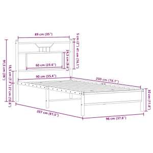 Rám postele bez matrace dub sonoma 90 x 200 cm kompozitní dřevo - obrázek 11