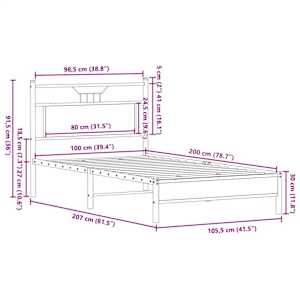 Rám postele bez matrace dub sonoma 100x200 cm kompozitní dřevo - obrázek 11