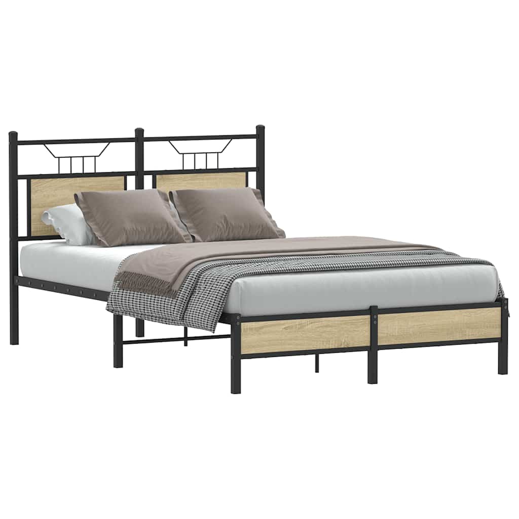 vidaXL Bedframe zonder matras hout sonoma eikenkleurig 120x190 cm afbeelding
