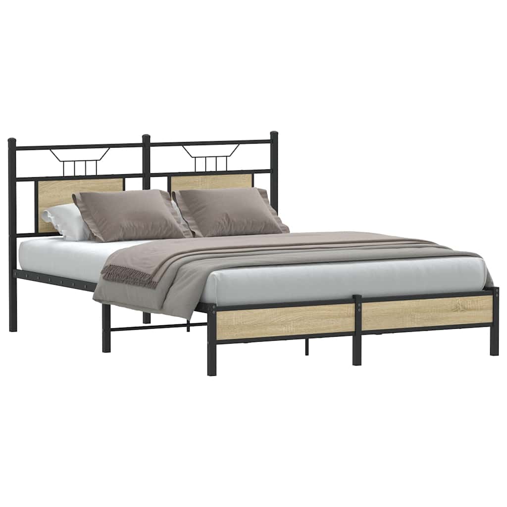 vidaXL Bedframe zonder matras hout sonoma eikenkleurig 140x190 cm afbeelding
