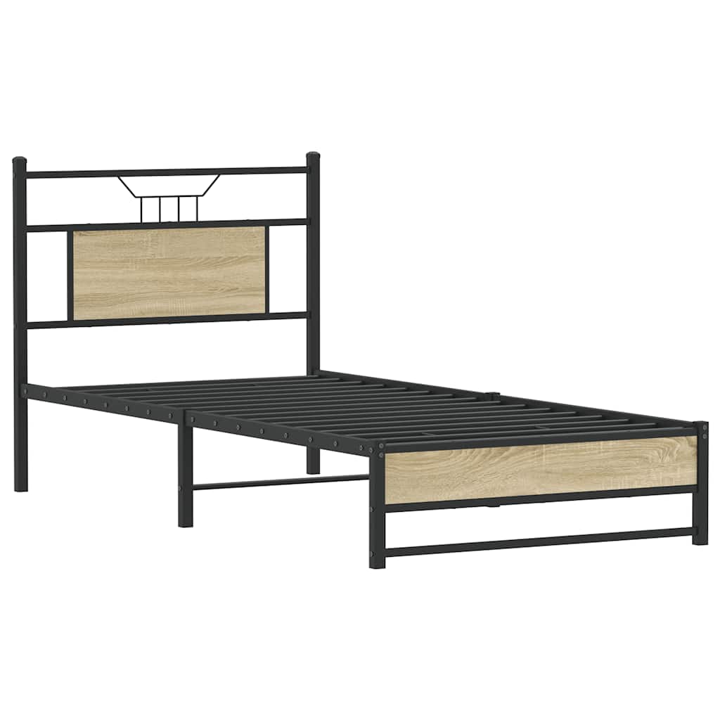 vidaXL Bedframe zonder matras hout sonoma eikenkleurig 75x190 cm afbeelding