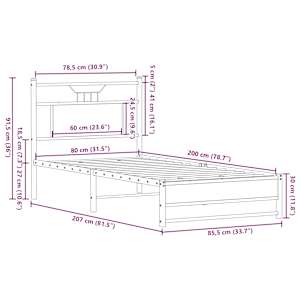 Rám postele bez matrace dub sonoma 80 x 200 cm kompozitní dřevo - obrázek 11