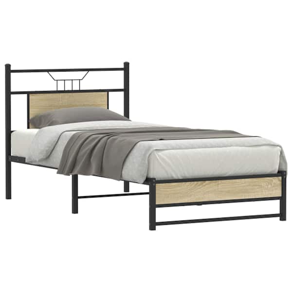 vidaXL peatsiga voodiraam, ilma madratsita, Sonoma tamm 90x190 cm