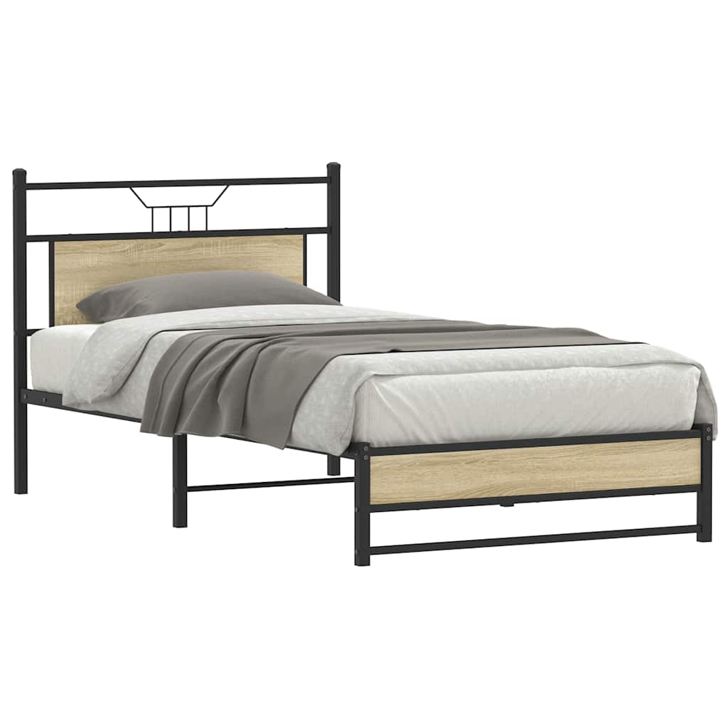 vidaXL Rám postele bez matrace dub sonoma 100x200 cm kompozitní dřevo