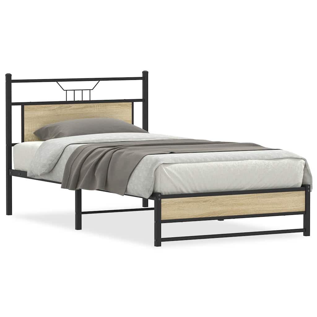 vidaXL Giroletto senza Materasso Rovere Sonoma 107x203cm in Truciolato