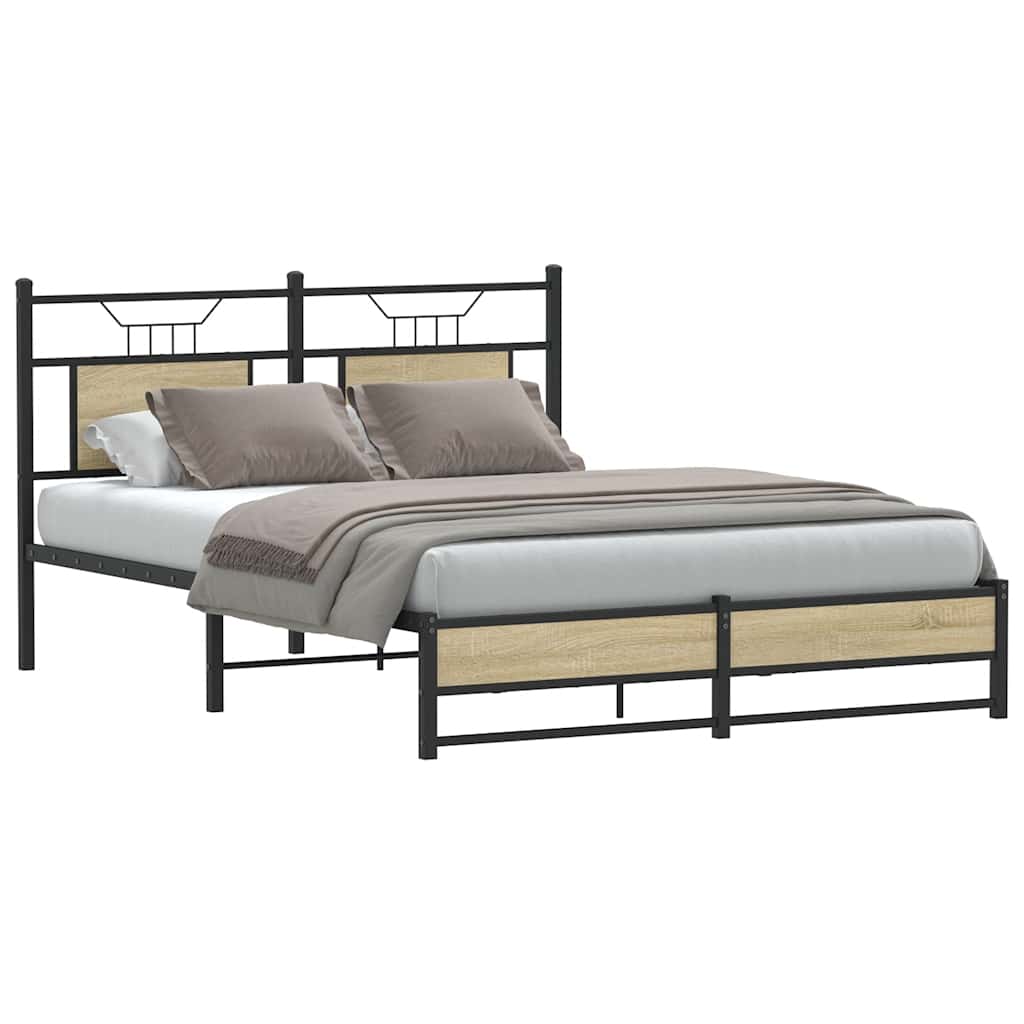 E-shop vidaXL Posteľný rám bez matraca dub sonoma 137x190 cm kompozitné drevo