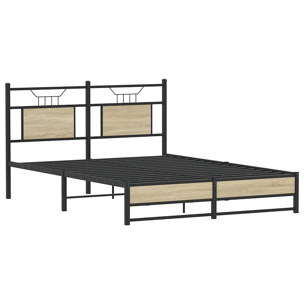 vidaXL Bedframe zonder matras hout sonoma eikenkleurig 137x190 cm afbeelding
