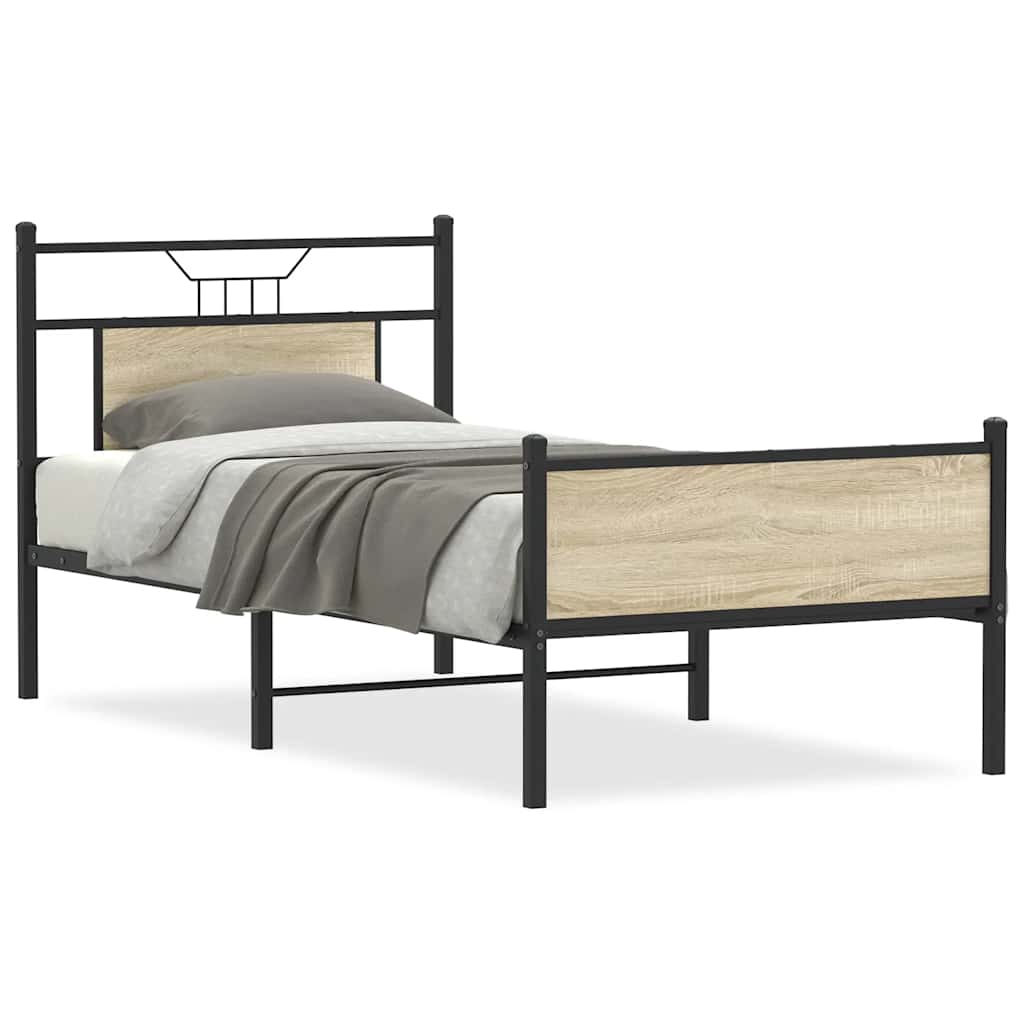 vidaXL Rám postele bez matrace dub sonoma 75 x 190 cm kompozitní dřevo