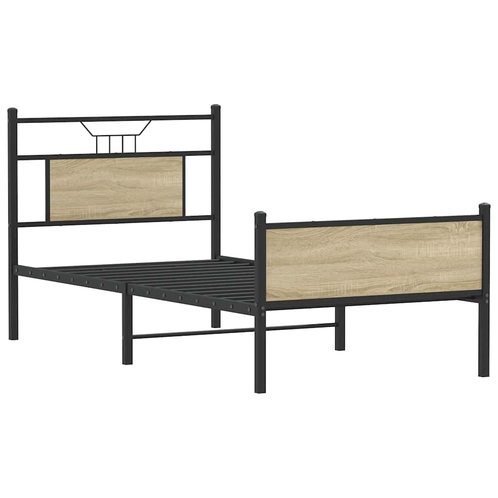 vidaXL Bedframe zonder matras hout sonoma eikenkleurig 80x200 cm afbeelding