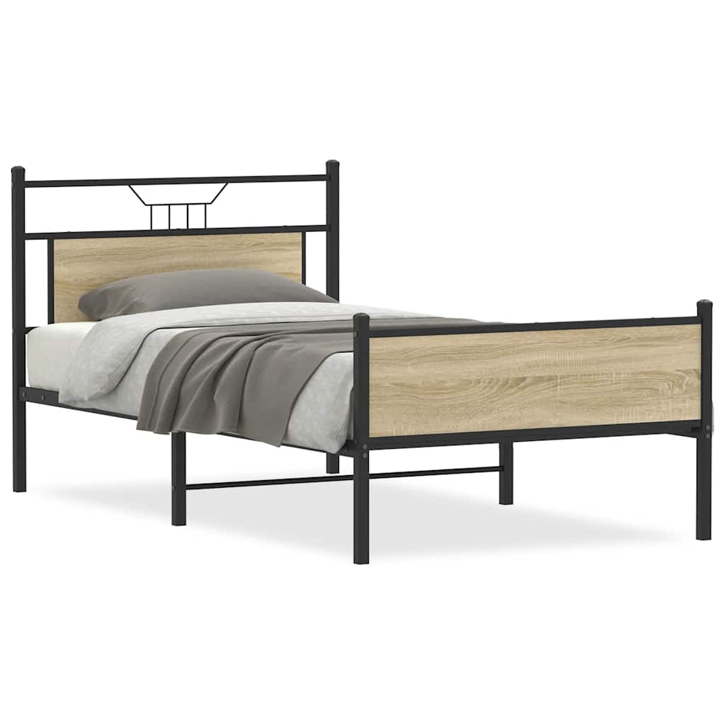 vidaXL Rám postele bez matrace dub sonoma 100x200 cm kompozitní dřevo