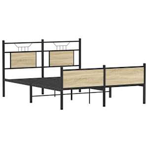 Rám postele bez matrace dub sonoma 137x190 cm kompozitní dřevo - obrázek 3