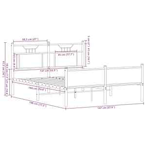 Rám postele bez matrace dub sonoma 140x190 cm kompozitní dřevo - obrázek 11