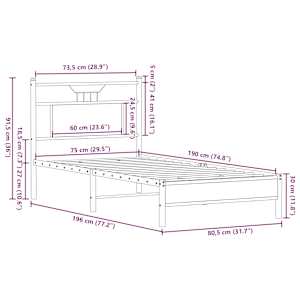 Rám postele bez matrace hnědý dub 75 x 190 cm kompozitní dřevo - obrázek 11