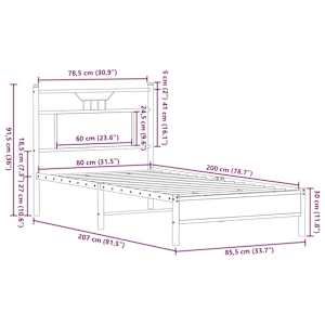 Rám postele bez matrace hnědý dub 80 x 200 cm kompozitní dřevo - obrázek 11