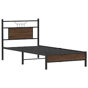 Rám postele bez matrace hnědý dub 90 x 190 cm kompozitní dřevo - obrázek 3