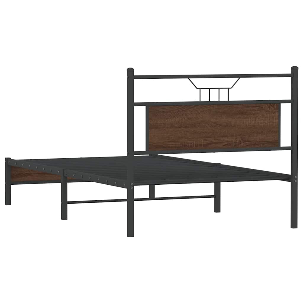 Rama łóżka bez materaca Brązowy dąb 107x203 cm Drewno klejone