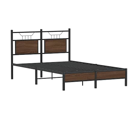 vidaXL Estrutura cama s/ colch&atilde;o derivados madeira carvalho castanho