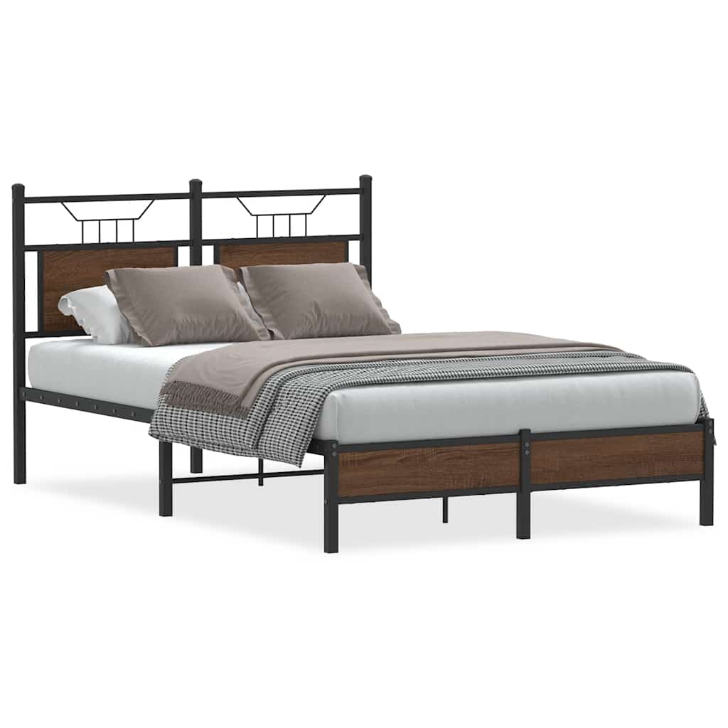 VidaXL Bedframe Zonder Matras Bewerkt Hout Bruin Eikenkleur 120x200 Cm