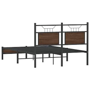 Rám postele bez matrace hnědý dub 120 x 200 cm kompozitní dřevo - obrázek 8
