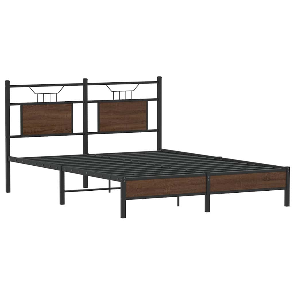 vidaXL Bedframe zonder matras bewerkt hout bruin eikenkleur 137x190 cm afbeelding