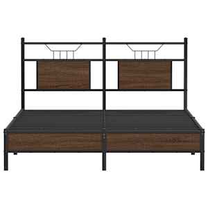 Rám postele bez matrace hnědý dub 140 x 190 cm kompozitní dřevo - obrázek 6