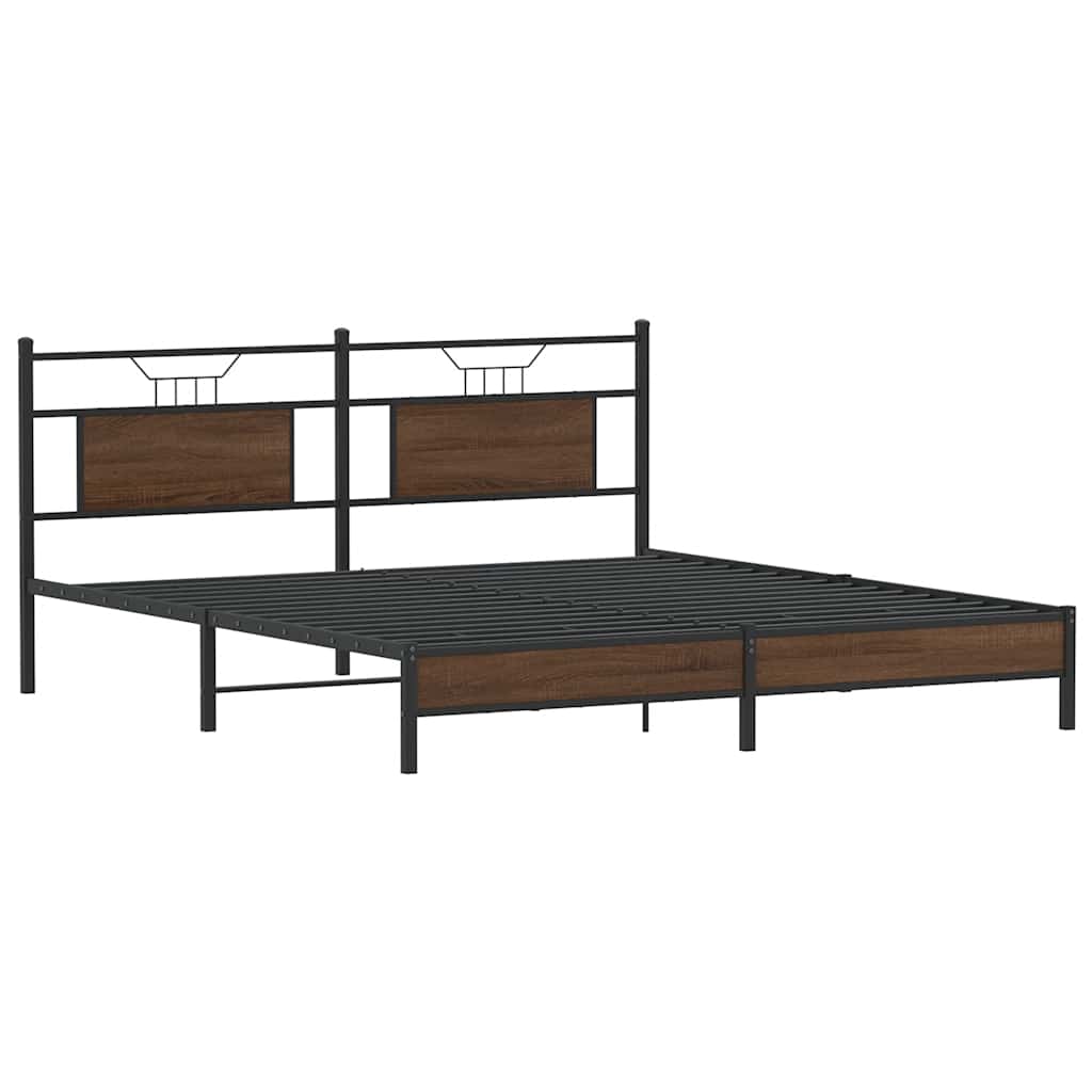 vidaXL Bedframe zonder matras bewerkt hout bruin eikenkleur 160x200 cm afbeelding