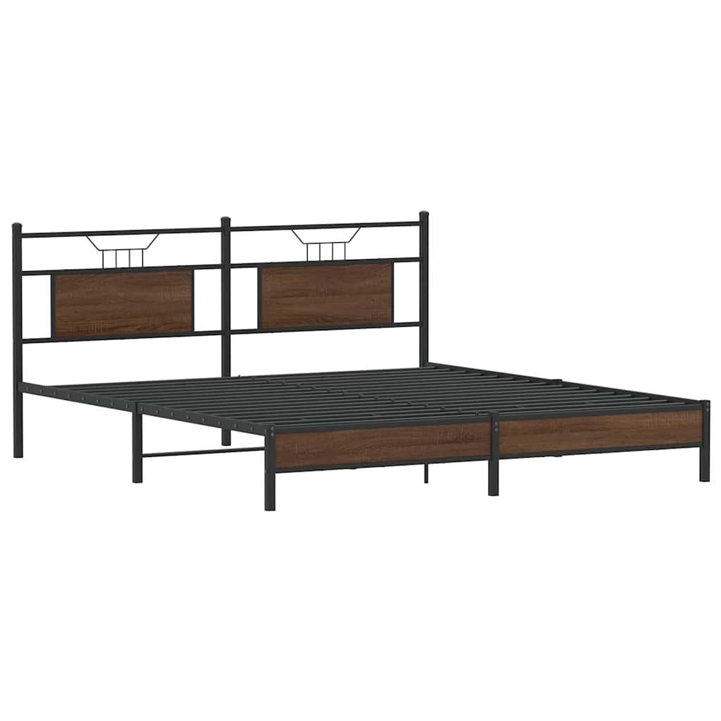 vidaXL Bedframe zonder matras bewerkt hout bruin eikenkleur 183x203 cm afbeelding