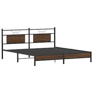 Rám postele bez matrace Dub hnědý 183x213 cm Dřevěné konstrukce - obrázek 3
