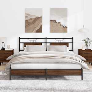 Rám postele bez matrace Dub hnědý 183x213 cm Dřevěné konstrukce - obrázek 5