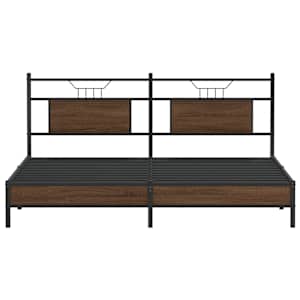 Rám postele bez matrace Dub hnědý 183x213 cm Dřevěné konstrukce - obrázek 6