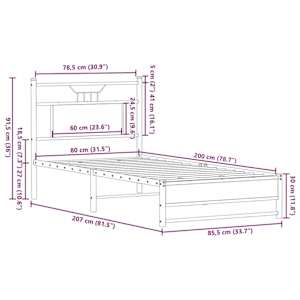 Rám postele bez matrace hnědý dub 80 x 200 cm kompozitní dřevo - obrázek 11