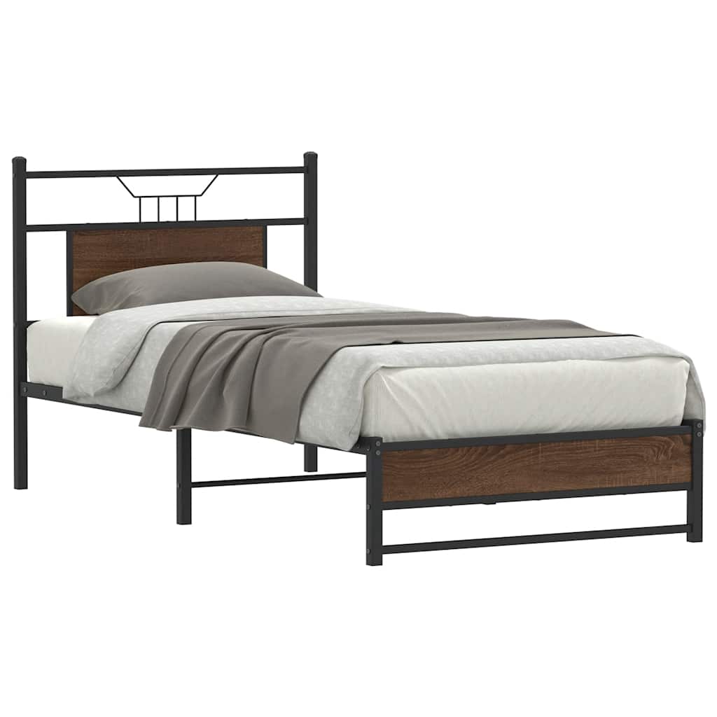 vidaXL Sengeramme uten madrass brun eik 90x200 cm konstruert tre
