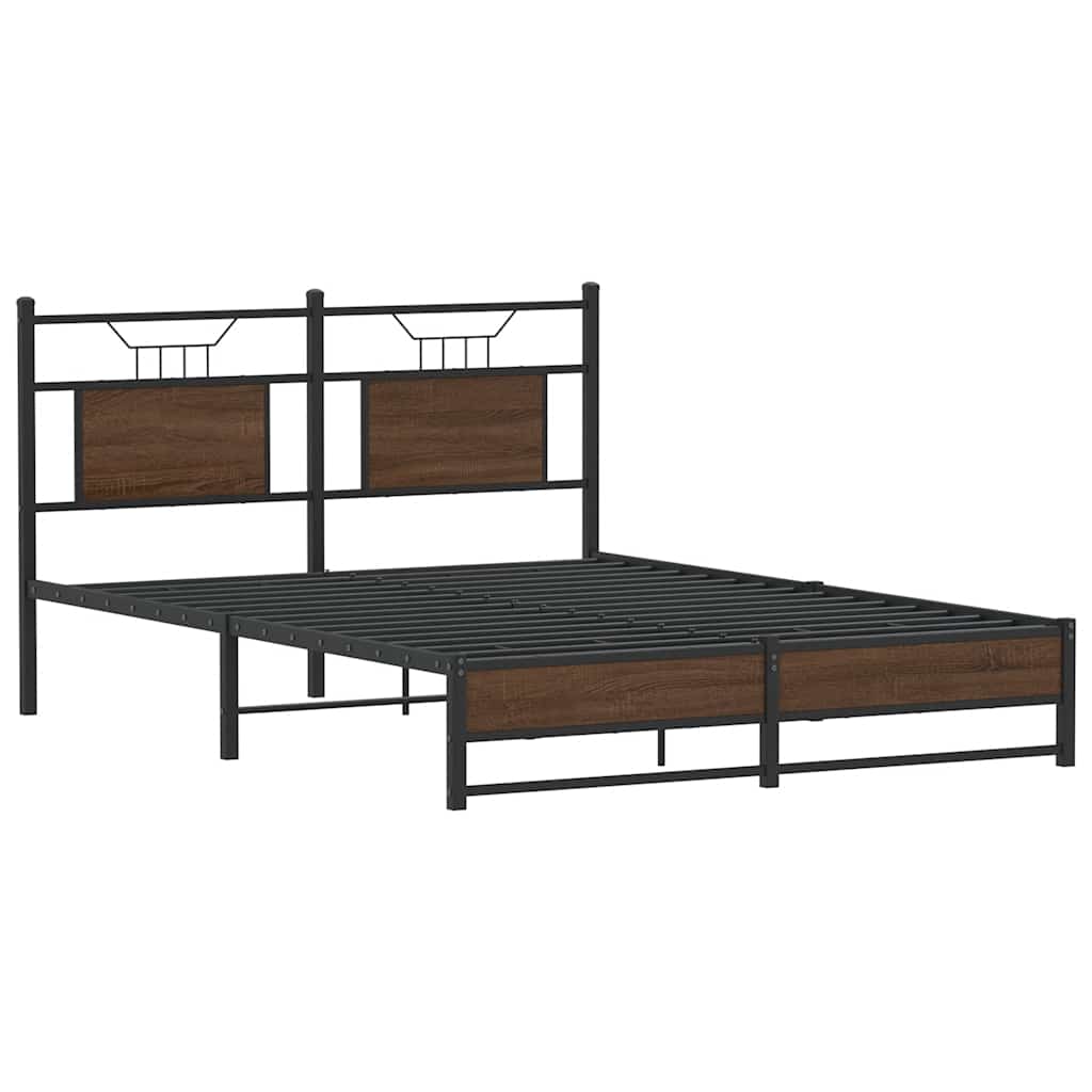 vidaXL Bedframe zonder matras bewerkt hout bruin eikenkleur 140x190 cm afbeelding