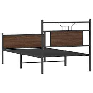 Rám postele bez matrace hnědý dub 75 x 190 cm kompozitní dřevo - obrázek 8