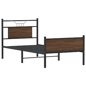 Rám postele bez matrace hnědý dub 90 x 190 cm kompozitní dřevo - obrázek 3
