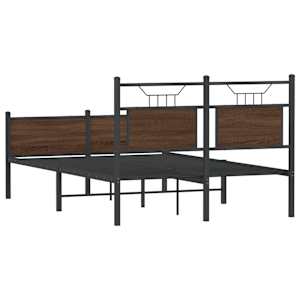 Rám postele bez matrace hnědý dub 120 x 190 cm kompozitní dřevo - obrázek 8