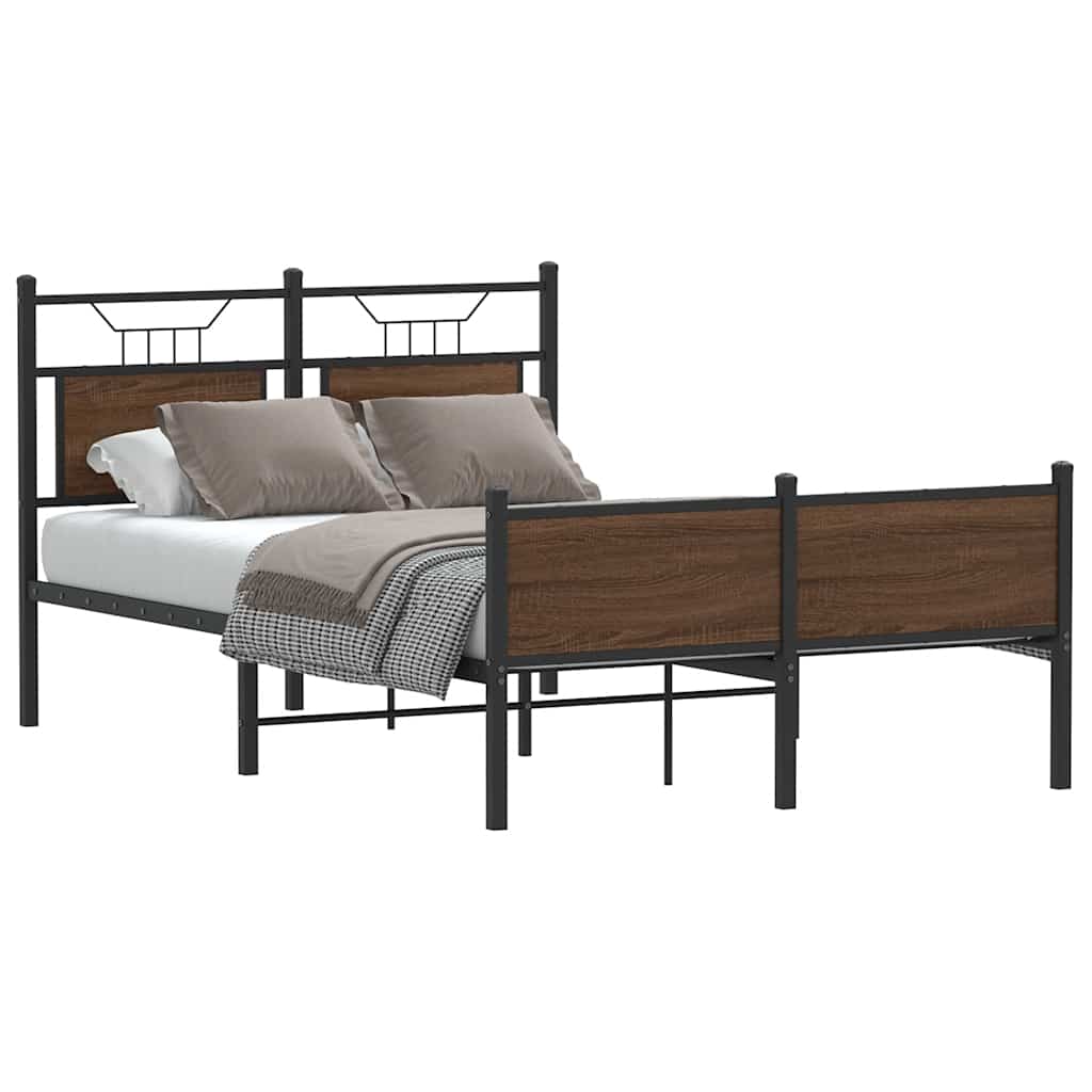 vidaXL Sengeramme uten madrass brun eik 120x200 cm konstruert tre