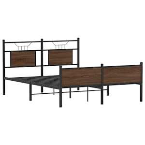 Rám postele bez matrace hnědý dub 137 x 190 cm kompozitní dřevo - obrázek 3
