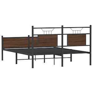 Rám postele bez matrace hnědý dub 137 x 190 cm kompozitní dřevo - obrázek 8