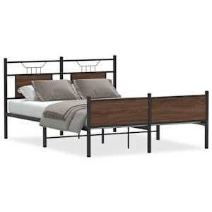 Rám postele bez matrace hnědý dub 140 x 190 cm kompozitní dřevo - obrázek 2