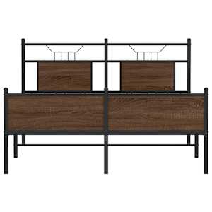Rám postele bez matrace hnědý dub 140 x 190 cm kompozitní dřevo - obrázek 6