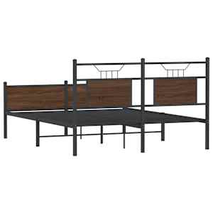 Rám postele bez matrace hnědý dub 140 x 190 cm kompozitní dřevo - obrázek 8